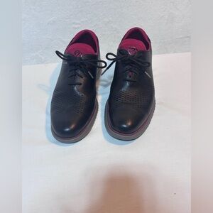 Cole Haan 2.ZeroGrand Mens 11.5 M Laser Wingtip Black Red Leather Oxford C34497